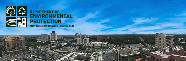 Aerial view of Wheaton with DEP Logo