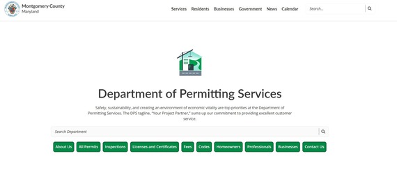 screen shot of the new dps website with search bar and icons