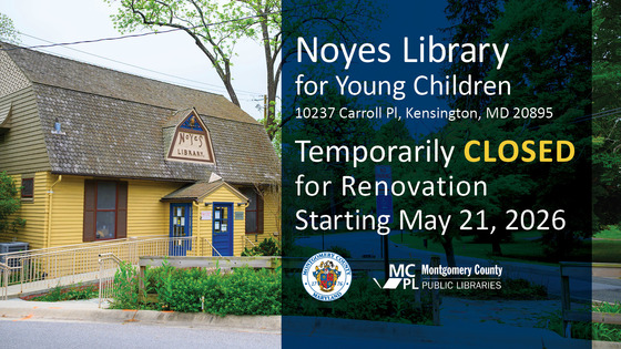 Picture of Noyes Library Noting Temporary Closure Date of May 21