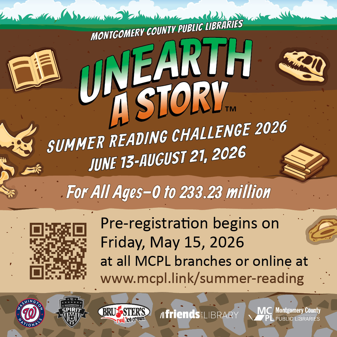 MCPL Summer Reading Challenge Graphic; Pre-Registration Begins Friday, May 15