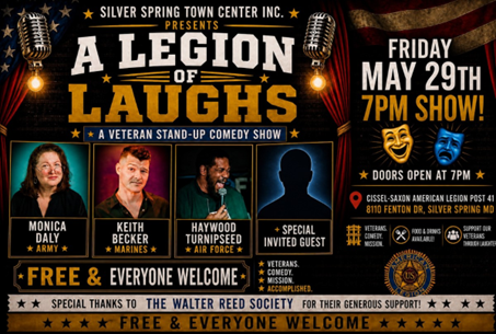 Second Annual “Legion of Laughs” Comedy Show Set for Friday, May 29 in Silver Spring 