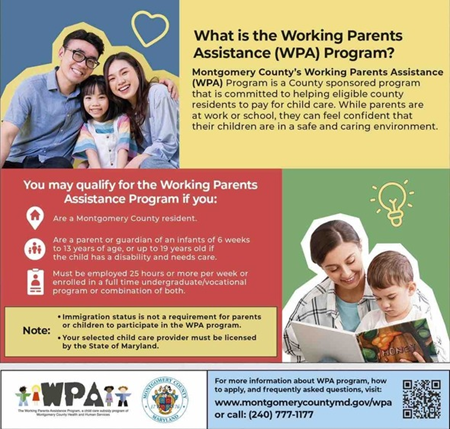 Montgomery County’s Working Parents Assistance Program Available to Help Pay Child Care Costs  