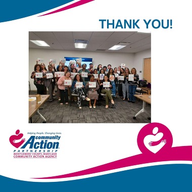 Thank you graphic with agency staff