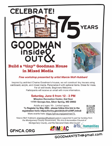Art Workshop to Celebrate 75th Anniversary of “Wheaton’s Mid-Century Modern Goodman Homes on Saturday, June 6