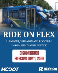 Ride On Flex Cancel Service image of bus with text