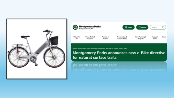 Montgomery Parks Announces New E-Bike Rules for Trail Users 