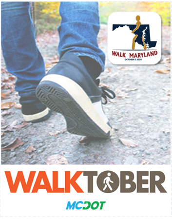 walktoberevent person walking a path in the fall with leaves around