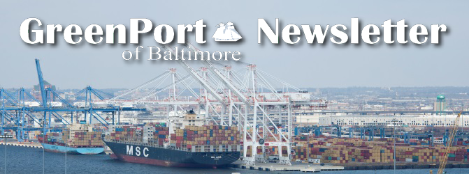 Container ships with GreenPort Logo