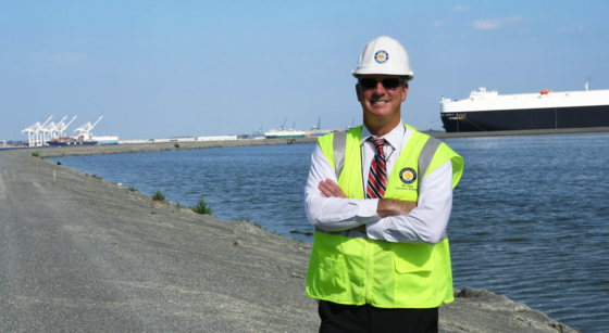 Director Coyle at Masonville Dredged Material Containment Facility