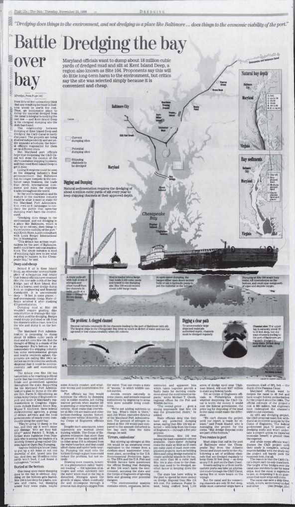 Newspaper clipping - 'Battle Dredging the Bay"