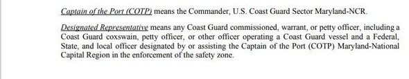 FROM COAST GUARD SECTOR MARYLAND 