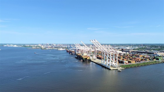 Port of Baltimore Aerial with view of new cranes