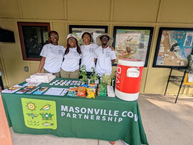 WildSTEM interns pose for a picture at Masonville Cove 