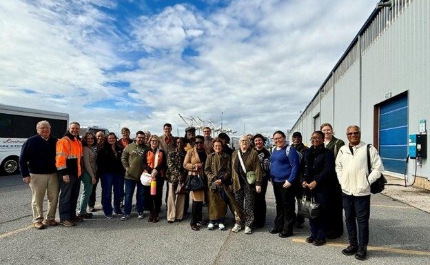 Air Tour participants gathered at the Port of Baltimore