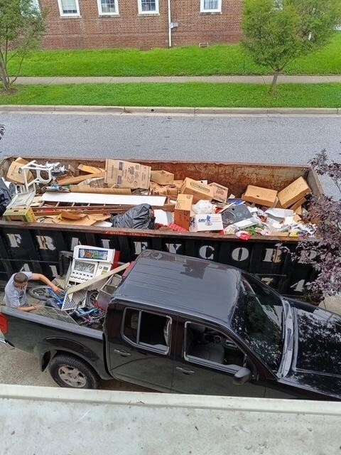 Truck and dumpster