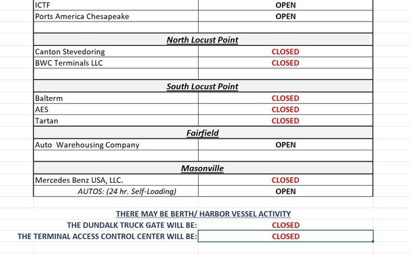 Terminal Holiday Schedule - Martin Luther King Day