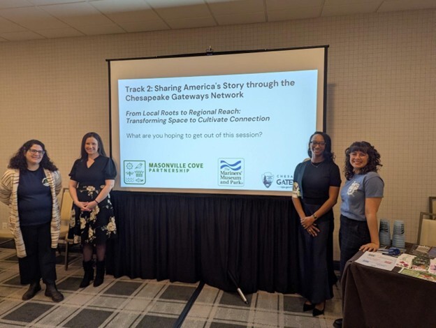 Staff representing Masonville Cove and Mariners Museum and Park present "Transforming Space to Cultivate Connection."