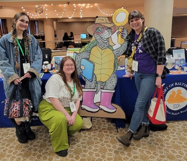 Large Cutout of new avatar "Dr. Tallulah Terrapin" at the MAEOE Conference