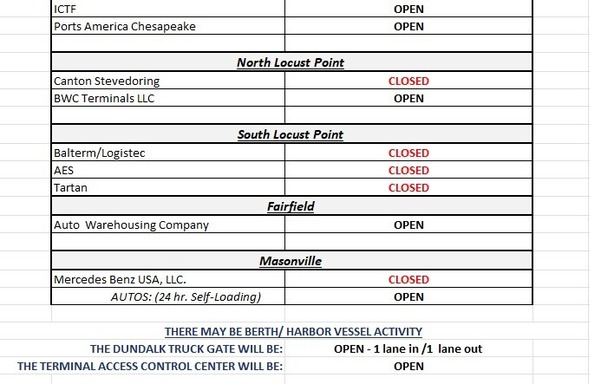 Terminal Holiday Schedule - Good Friday - April 3, 2026
