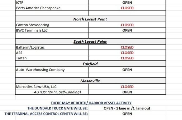 Terminal Schedule Good Friday