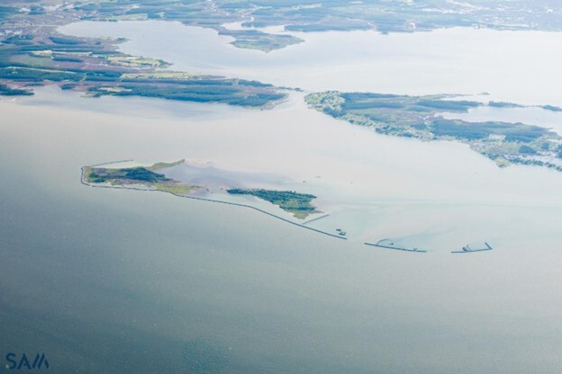 Aerial photo of Barren Island