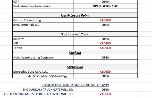 UPDATED Terminal Holiday Schedule - Juneteenth Day 2026