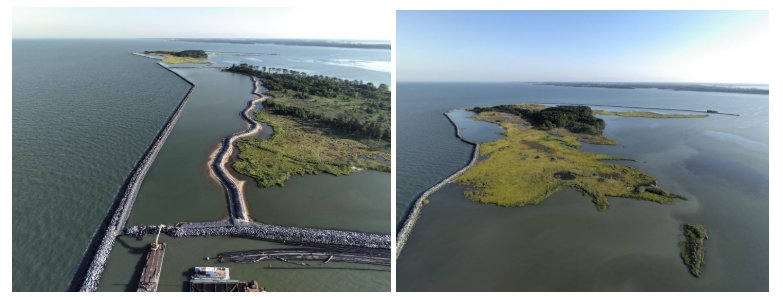 Birds eye view image of Barren Island south cell and north cell