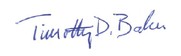tim baker's signature
