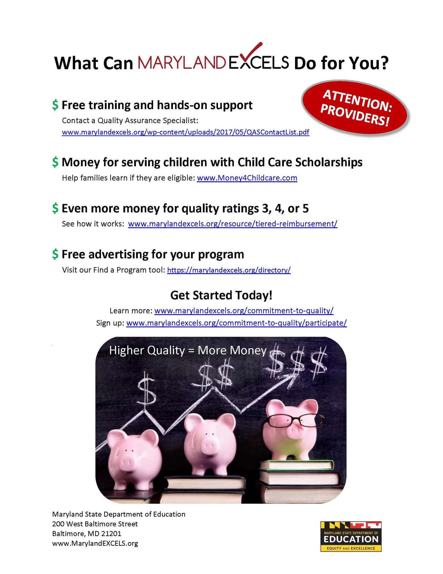 What Can Maryland EXCELS Do for You