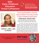 2022 Early Childhood Education Virtual Colloquium Featuring Dr. Iheoma Iruka