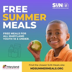 Free Summer Meals. Maryland SUN Meals Program.