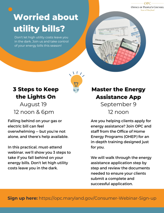 Energy assistance webinars summer 2025