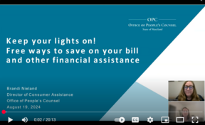 A screenshot from the "keep your lights on" webinar