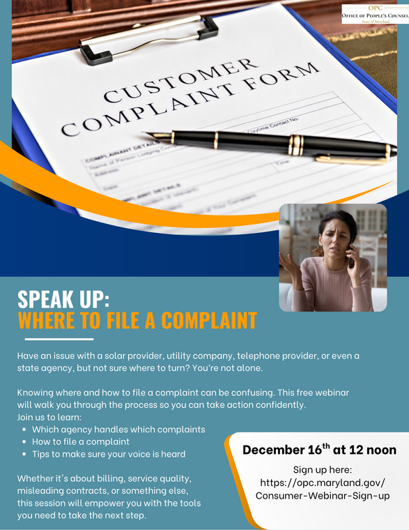 Where to make a complaint webinar