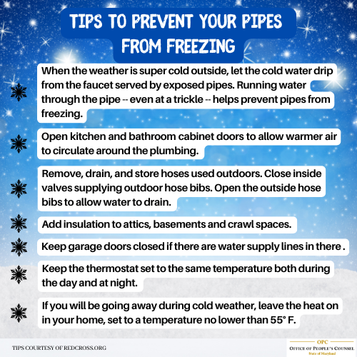 Freezing pipes information