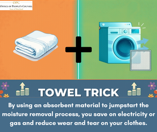 An energy-saving tip graphic reiterating the text.