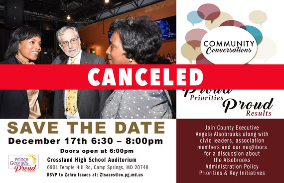 Community Conversation Canceled