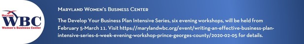 The Develop Your Business Plan Intensive Series, six evening workshops, will be held from February 5-March 11.