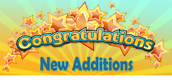 Congratulations New Additions banner with stars