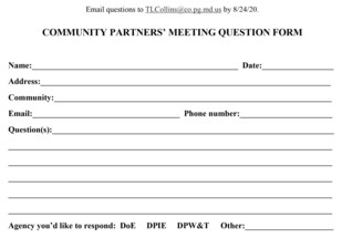 Community Partners' Meeting Question form