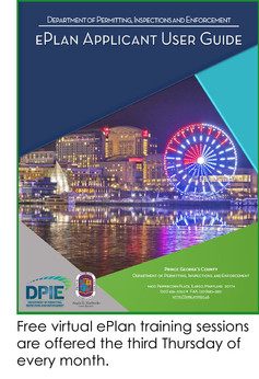 ePlan Applicant User Guide , version 2.0 with cover of National Harbor