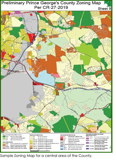 Sample Zoning Map for a central area of Prince Georges County