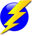 lightning bolt on blue circle representing electrical