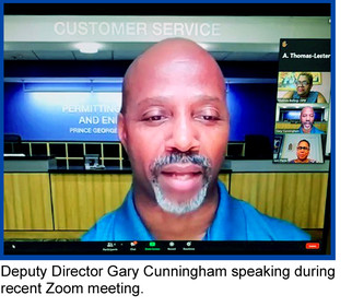 Deputy Director Gary Cunningham speaking during recent Zoom meeting