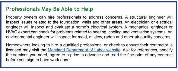 Professionals may be able to help with home maintenance