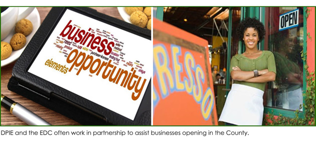 DPIE and the EDC often work in partnership to assist businesses opening in the county