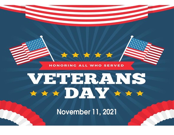 Veterans Day banner - Thank you to all Veterans for your service!