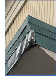 Duct tape is used for siding of mall