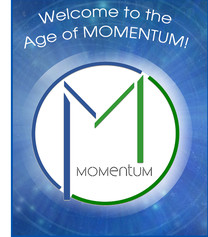 Welcome to Momentum, M logo on blue background