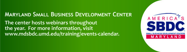Maryland Small Business Development Center banner for information